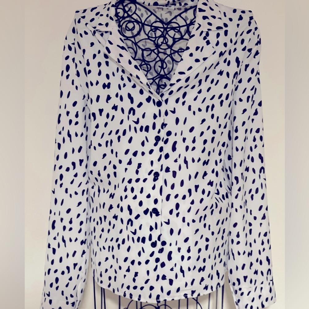Dalmatian white/ black blouse